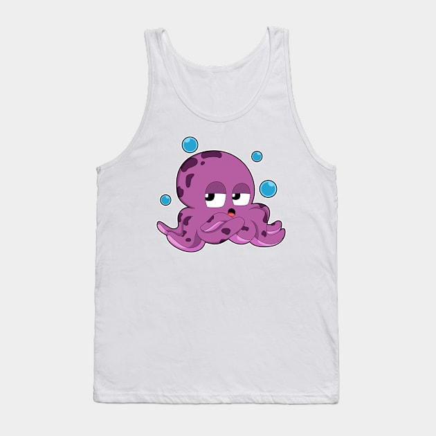 Octopus with Air bubbles Tank Top by Markus Schnabel